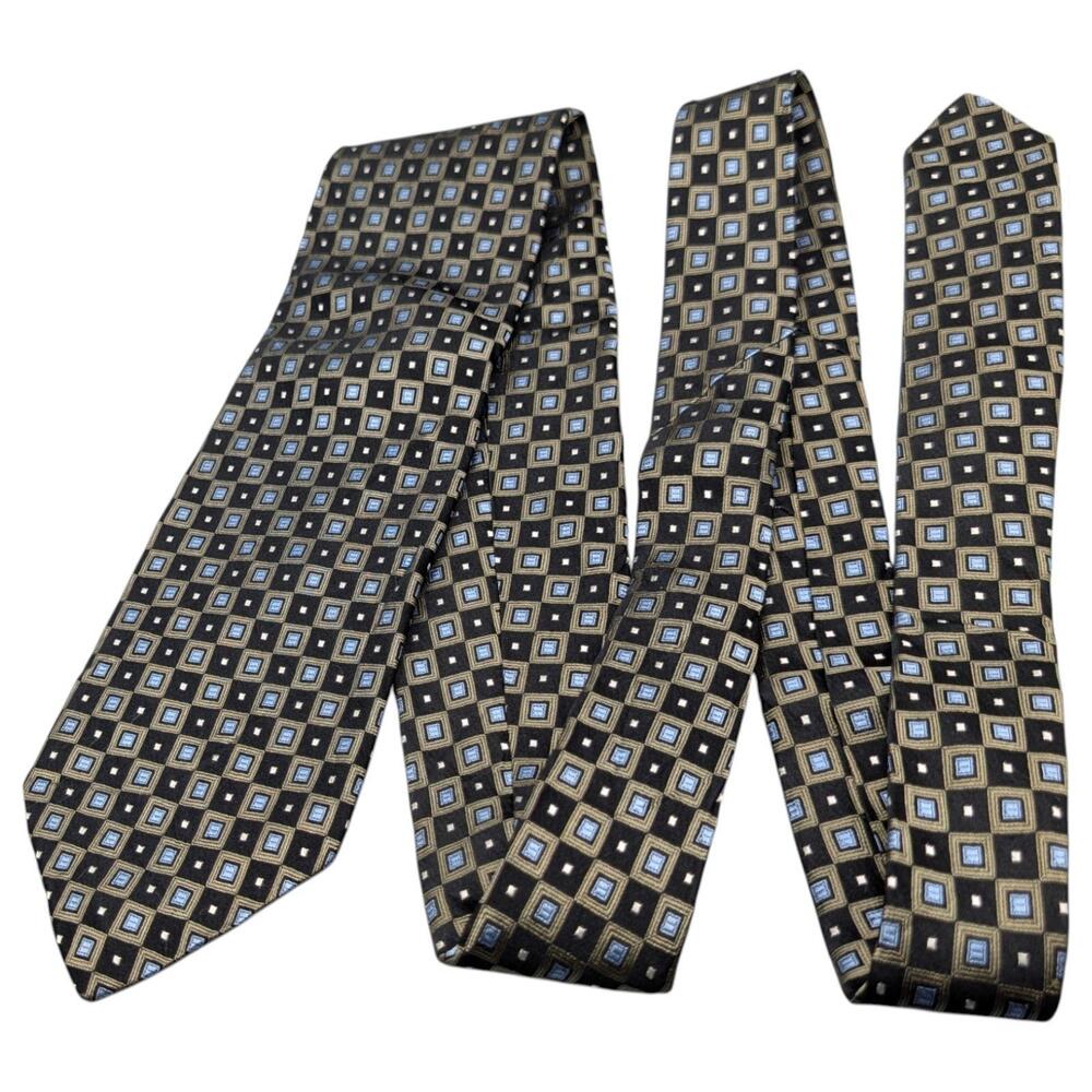 Robert Talbott Best Of Class Tie Mens 60" Silk Checks Squares USA Dress Vintage - Picture 6 of 8